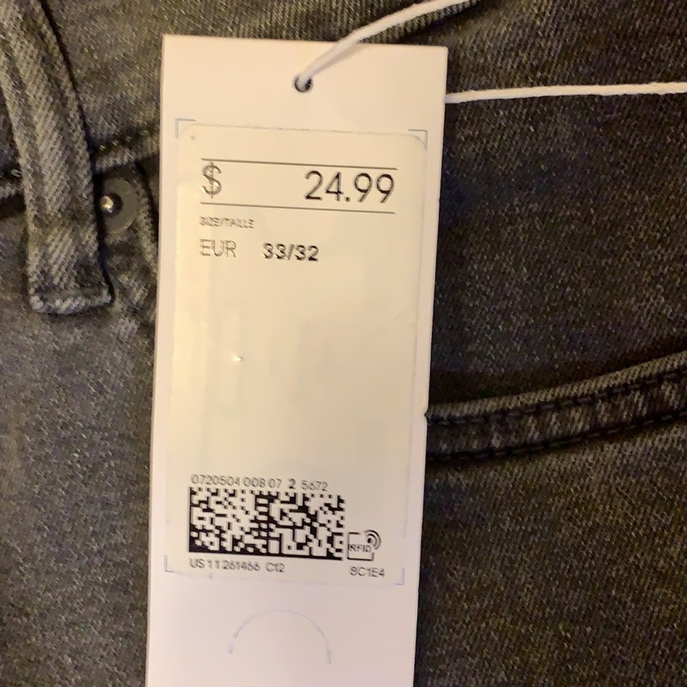 New H&M Dark Gray Skinny Stretch Jeans - Picture 5 of 9